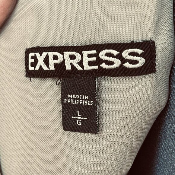 EXPRESS Sleeveless BodyCon Dress Snakeskin Print Large Dark Taupe V-Neck Stretch - Picture 10 of 16